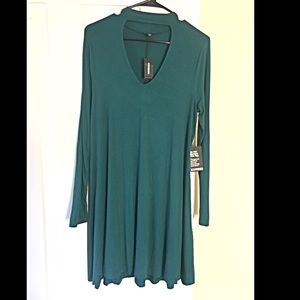 NWT Express long sleeve high-neck skater dress - M